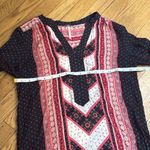 Free People  black red PEACEMAKER tribal tunic asymmetrical hi-lo dress XS boho Photo 6