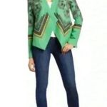 BCBGMAXAZRIA NWOT BCBG Maxazria Green Draped Open Front Jacket Blazer SMALL Career Womens Photo 2
