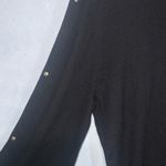 G.I.L.I. Black Ribbed Scoop Neck Long Wide Cuff Gold Stud Sleeves Sweater 1X Photo 7