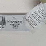 We Wore What  Chain Cami Bra Top Ribbed Cropped Khaki Revolve Athleisure Large NWT Photo 12