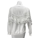 Vera & Lucy Women's White Tassels Fringe Long Sleeve Sweatshirt Sweater Top Sz M Photo 1