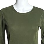 Russ Berens Shirt Women XS Olive Green Basic Layering Neutral Minimalist Vintage Photo 3