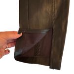 Jason Wu NWT  Vegan Leather Black High Waist Split Ankle Crop Pants Size L 29” w Photo 7
