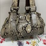 Michael Kors Authentic Natural Brown Python Rehearsal Drawstring Shoulder Bag Photo 1