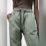 ZARA  Green‎ Pull On Elastic Drawstring Waist Jogger Style Trousers Photo 1