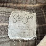 Kyla Seo Pink Gray Embroidered Sleeveless Plaid Top Western Cowgirl Boho Cottage Photo 7