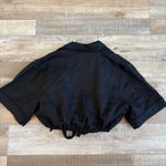 DISSH Mimi Black Linen Ring Front Crop Tee Size 4 Photo 4