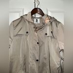 Saphirose Trench Coat Style Full Zip Hooded Rain Jacket Beige M Tan Size M Photo 1