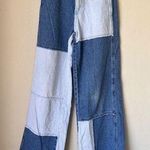 PacSun Women Baggy Jeans Blue Denim Size 25 Color Block High Waist Cropped VTG Photo 0