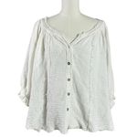 Free People Bohemian Gauze Lucy Solid Swing Top in White Size XL Cottage Photo 9