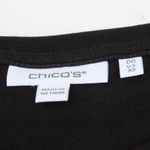 Chico's Womens Floral Puff Sleeve Top Size 00 XS Black Minimalist Office Staple Photo 2