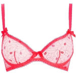 L’Agent Agent Provocateur neon melon bright pink lace mesh‎ bra 32A kisses lips Size undefined Photo 0
