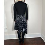 ZARA  Black Longsleeve Satin Asymmetrical Polka Dot Dress Size Small Photo 1