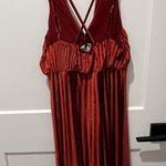 ASOS  Rust Pleated Sundress with Plunge Neckline Photo 1