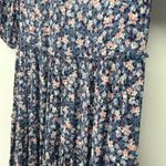 Knox Rose Boho Tiered Dress Floral Blue Pink Cottagecore Balloon Sleeves Size S Photo 3