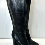 Nine West  Magic Black Leather Tall Knee High Boots Block Heel Women's Size 9 M Photo 0