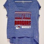 Alta Gracia Blue Marled New York Rangers Short Sleeved Scoop Neck T-Shirt Photo 0