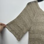 Faded Glory  Women’s Light Brown Knit Top Size M Medium Crochet Boho Sheer Casual Photo 1