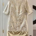 Milly  | White /Gold Mod Shift Formal Dress 6 retro Photo 0
