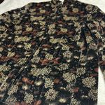 Vintage 70’s Floral Patterned coat Black Size M Photo 2