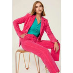 Callas Stella Cropped Trousers in Laundered Velvet Pink Size 38 Photo 3