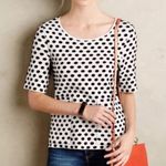 Anthropologie Moth Jacquard Dottie Black/White Polka dot Sweater Size S Photo 9