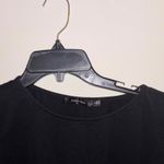 Doe & Rae  Black Poof ruched sleeve Blouse Top Basic Neutral Minimal Office Photo 1