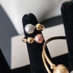 Gold Filled Open Cuff Bracelet Adjuatable Ring Set Photo 2