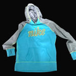 Nike Women's Teal & Gray Hoodie With Thumb Holes - Large therma fit Photo 0