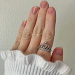 Boutique Heart Crown Silver Rhinestone Ring Sparkle Glam Promise Girlhood Star Princess Jewelry Photo 1