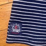 Ralph Lauren  Top Womens large Blue White Stripe‎ Boat Neck  Stretch Blouse Shirt Photo 5