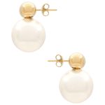SHASHI Empress Pearl Earrings in Gold & Pearl Womens Dangle Drop Stud Photo 1