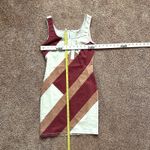 Dress Small Midi Sleeveless Color block Patchwork Neutral Zip Up Photo 5