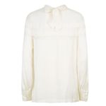 Sandro Mirtylles Lace Detail Sheer Top Photo 3