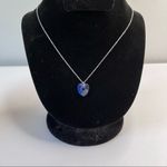 Heart September Birth Month Crystal Pendant Sterling Silver Necklace 💙💎 Blue Photo 3