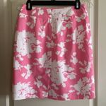 Brooks Brothers  346 pink & white floral  fully lined cotton skirt size 4 Photo 4