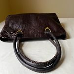Vintage‎ Hidesign Dark Brown Leather Tote Bag Structured Office Satchel Purse Photo 3