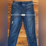 Spanx Distressed Ankle Skinny Jeans in Dark Blue Photo 6