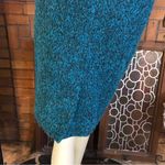 TEAL & BLACK WOOL & MOHAIR VINTAGE 1990'S PENCIL SKIRT (8P) Blue Photo 8