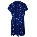 J Crew Factory Women’s Sz 4 Short Sleeve Dress Floral Collar Neck Tie A1771 Blue Photo 8