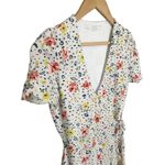 ZARA  Trafaluc Ditsy Floral Wrap Tie Ruffle Mini Dress Cream XS Photo 1