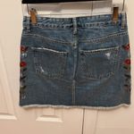ZARA denim mini skirt floral embroidery distressed Photo 2