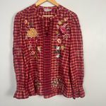 Johnny Was  Lani Victorian Effortless Blouse In Plaid size small Photo 1