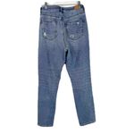 American Eagle Comfort Stretch Waistband Mom Jean Distressed Size 8 LONG 8L EUC Photo 7