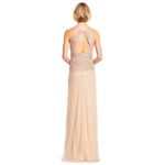 Adrianna Papell  Sequined Open-Back Halter Dress Photo 1