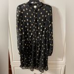 H&M NWOT  Chiffon Dress Black/gold-colored dots Photo 3