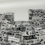 Urban Outfitters  Black and White Newspaper Print Pants Photo 2