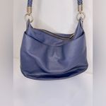 Elaine Turner  Blue Leather Hobo Braided Shoulder Bag Gold Hardware VGUC Photo 7