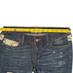 Free People Size 26 Hayes Patchwork Crochet Jeans Cottagecore Country Western Photo 9