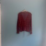 a.n.a  burgundy‎ knit button-down sweater women’s size large Photo 1